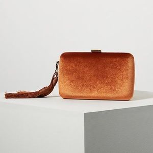 Anthropologie Polly Clutch in Burnt Orange NWT